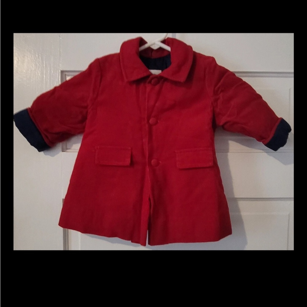 C.l CASTRO & Co Vintage Girls Toddler 18 month Red Formal Over Coat Jacket USA